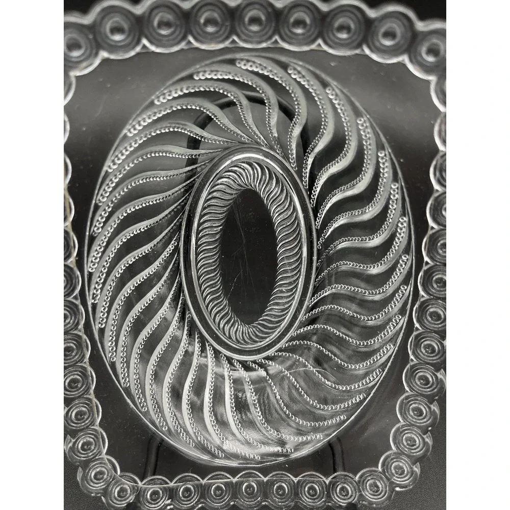 EAPG Beaded Swirl Bowl Set 3 Pieces Early American Pressed Glass